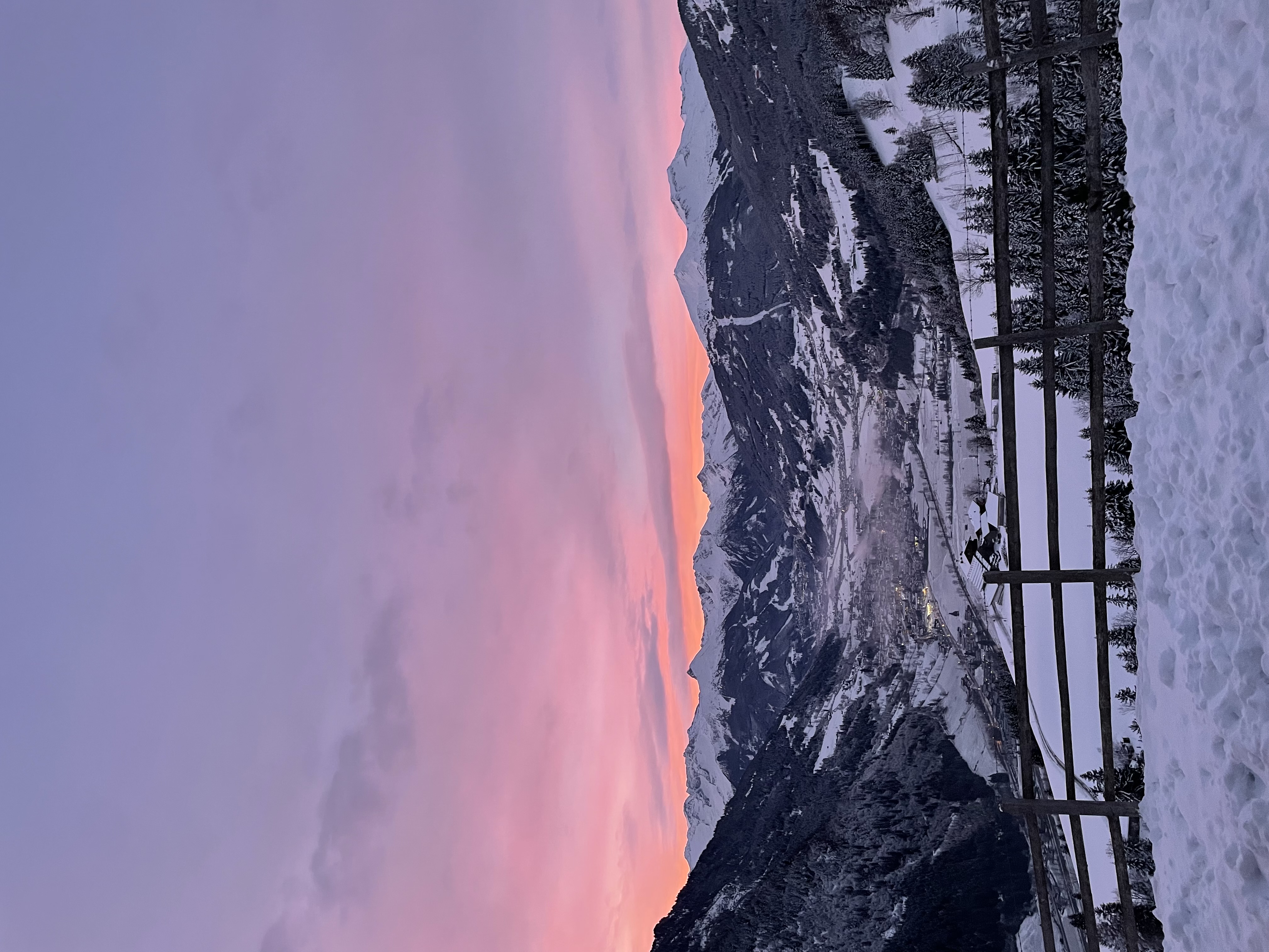 Sunset over the mountains in Gastein, Austria