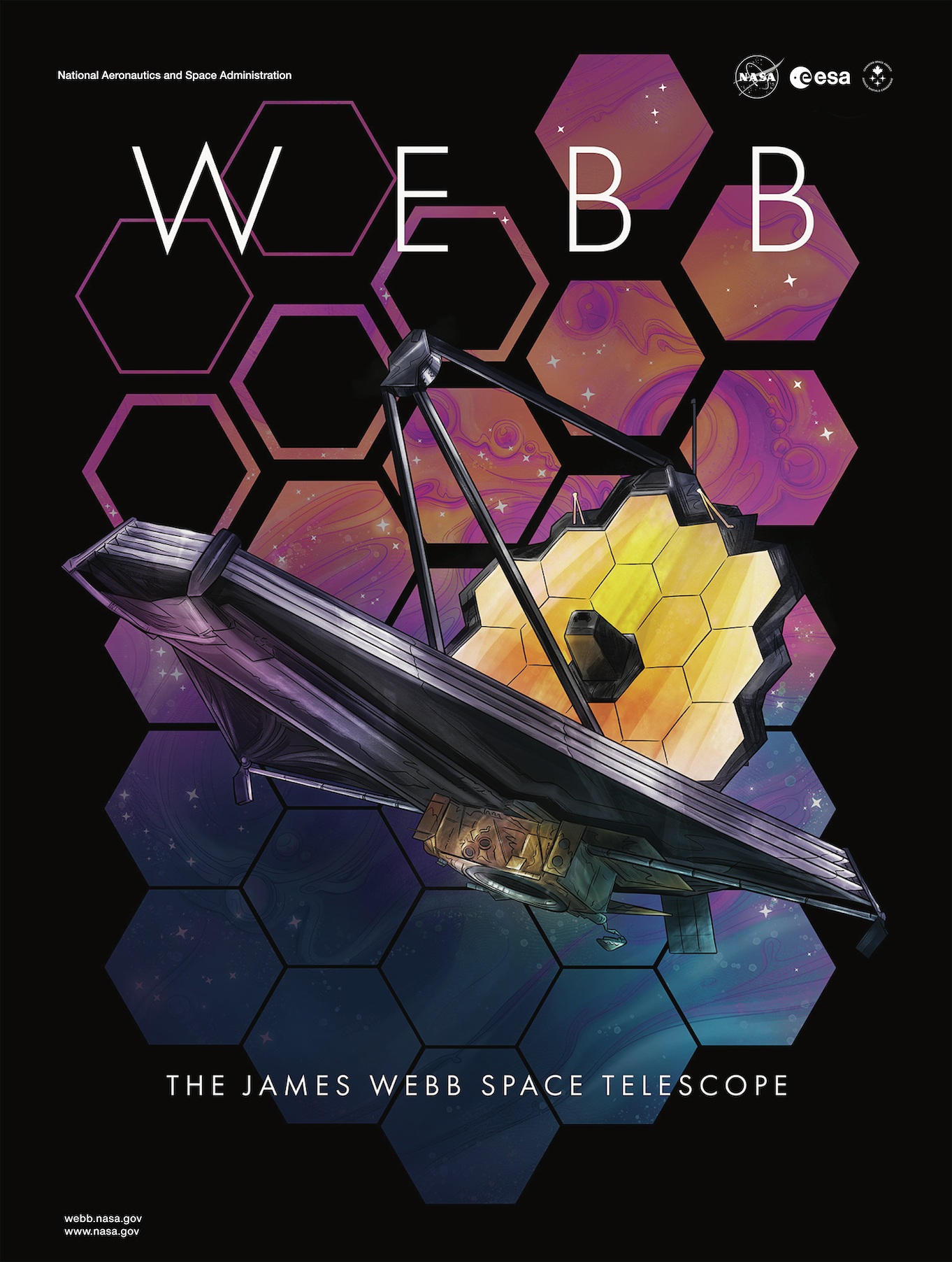 Poster showing the JWST mission